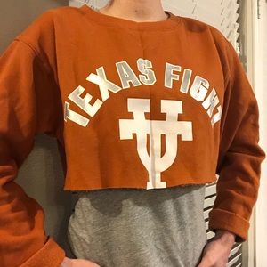University of Texas crop top sweater Pink